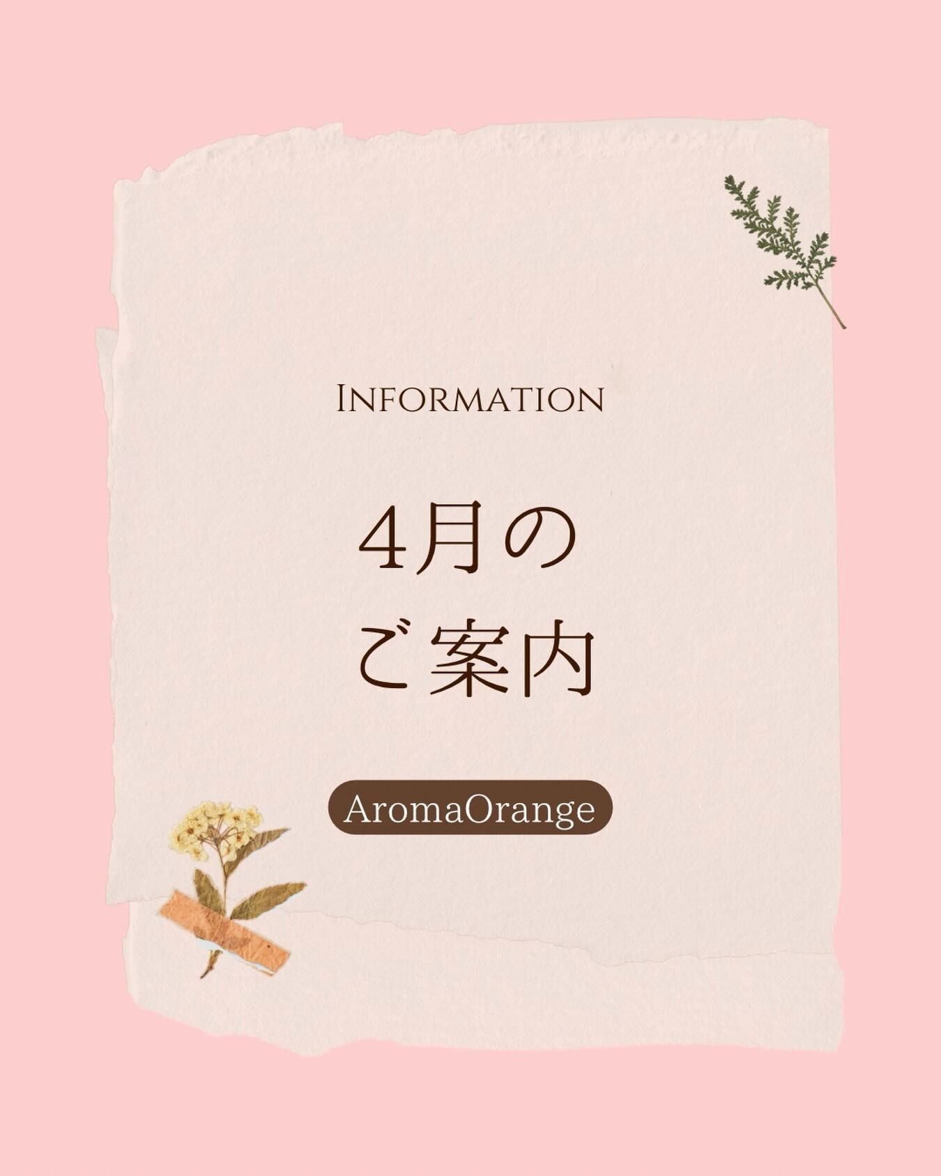 4月のワークショップのご案内です🌸